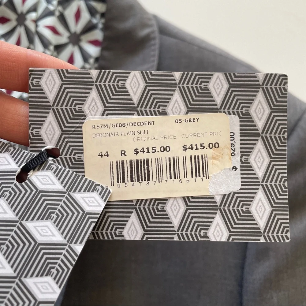 NEW Ted Baker Charcoal Debonair Plain Suit Grey Wool Blazer Modern Fit 44R